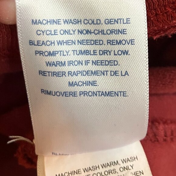 Polo Ralph Lauren Womens Full Zip Burgundy White Small Pony Hoodie XL Red SP EXC - Picture 7 of 11